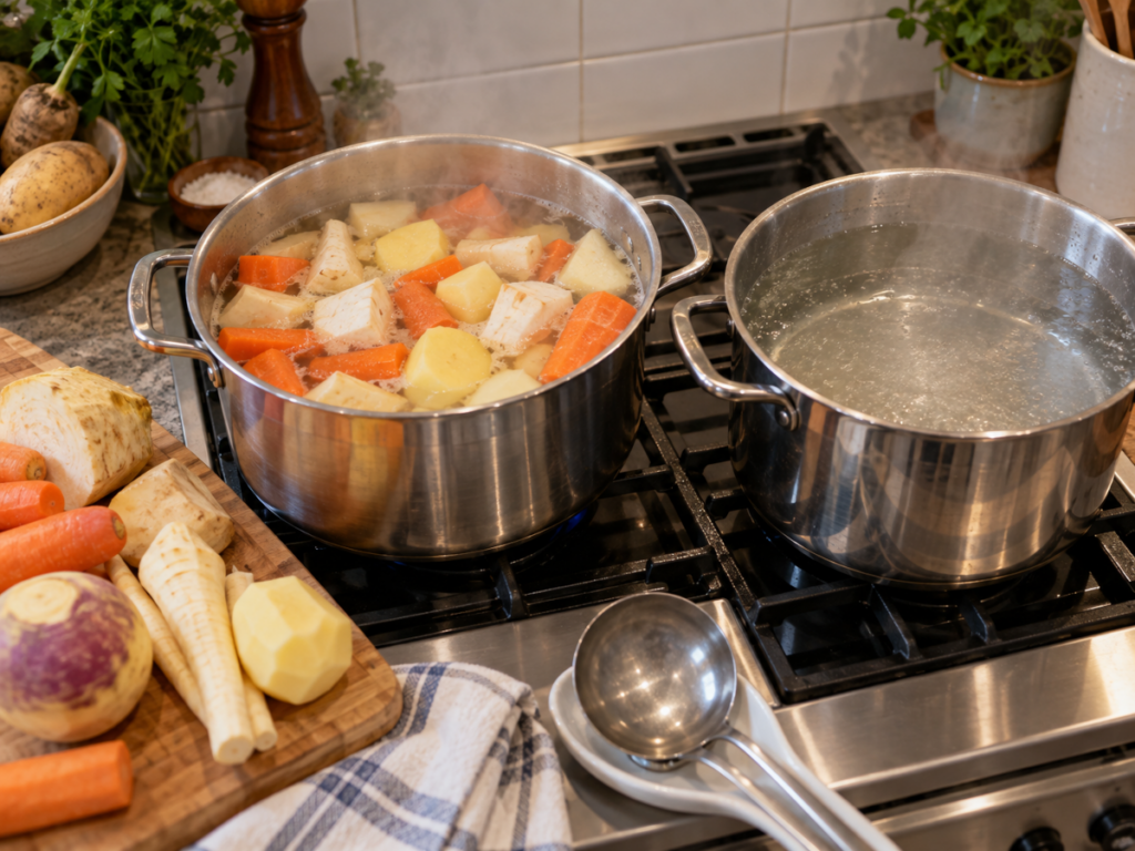 Two Pots Boiling for Vegetables