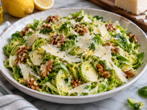 Shaved Brussels Sprouts Salad with Toasted Walnuts and Pecorino Romano