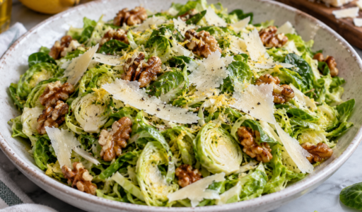 Brussel Sprouts Salad with Walnuts and Lemon