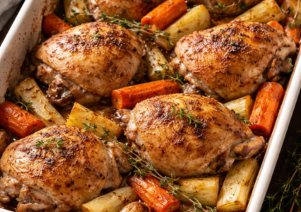 Chicken Thighs and Root Vegetables