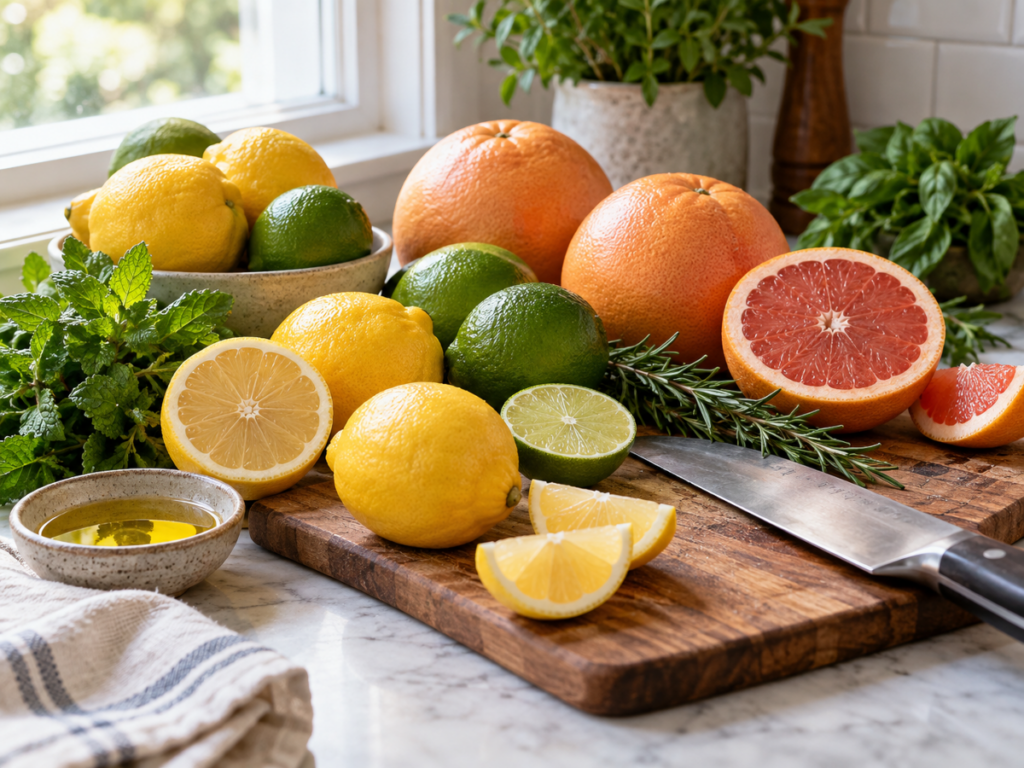 Citrus on the Kitchen Counter Cutting Board
