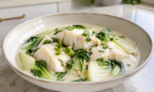 Coconut Lemongrass White Fish with Bok Choy