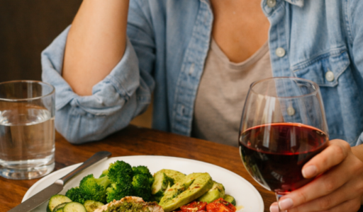 Contemplating a Healthy Meal with Wine