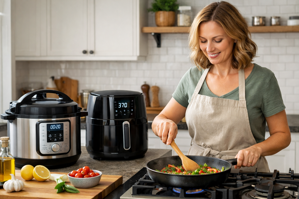 Cooking in a modern Kitchen