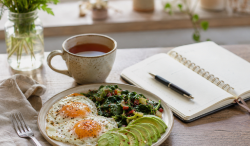 Cozy Breakfast with Greens and Tea