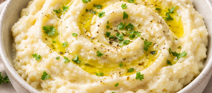 Cauliflower Mash with Garlic and Olive Oil
