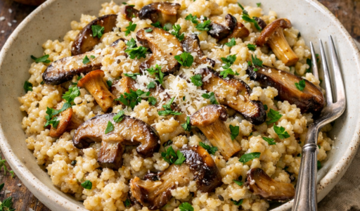 Creamy Millet Risotto with Mushrooms