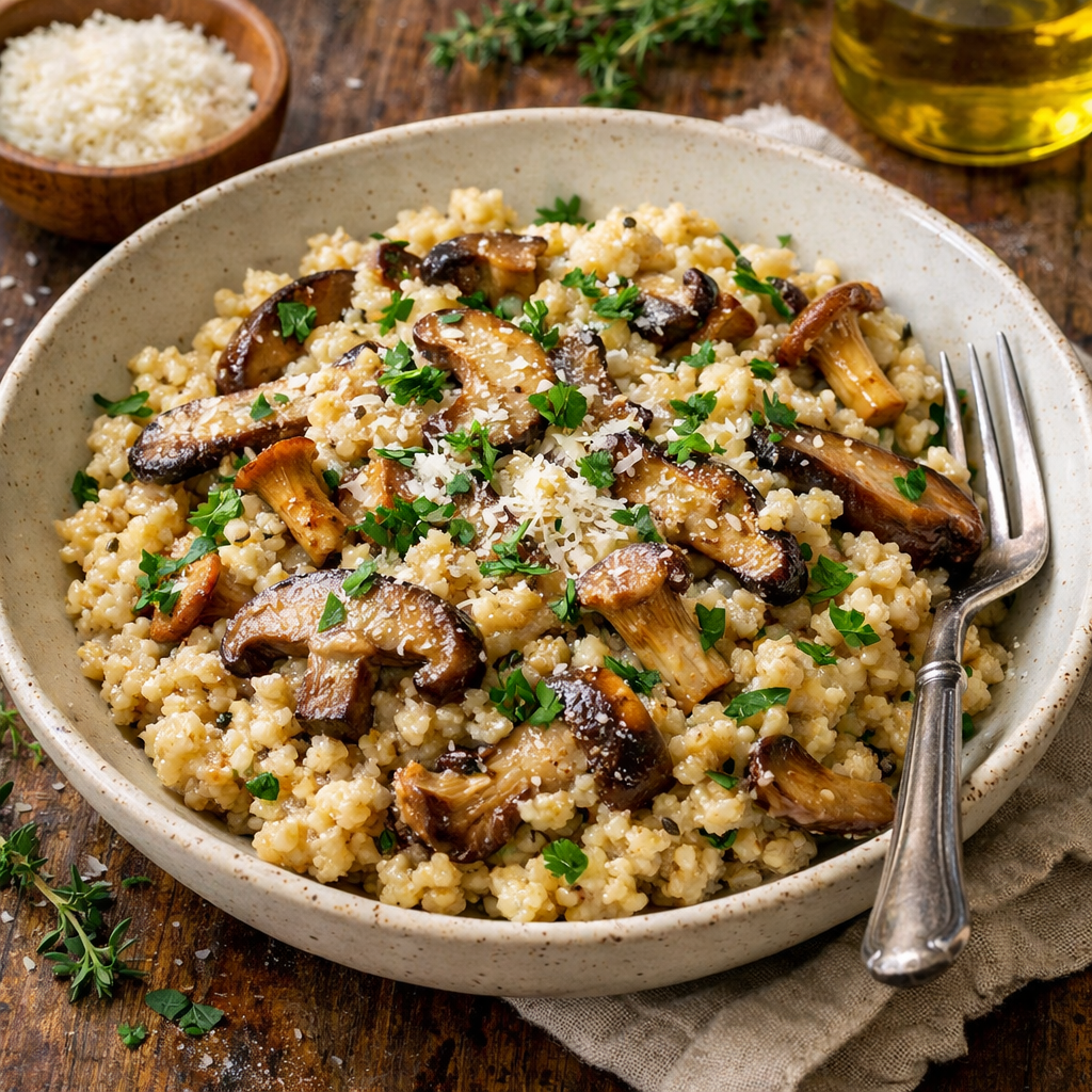 Creamy Millet Risotto with Mushrooms