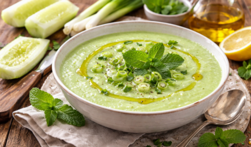 Cucumber Mint Gazpacho with Garnishes