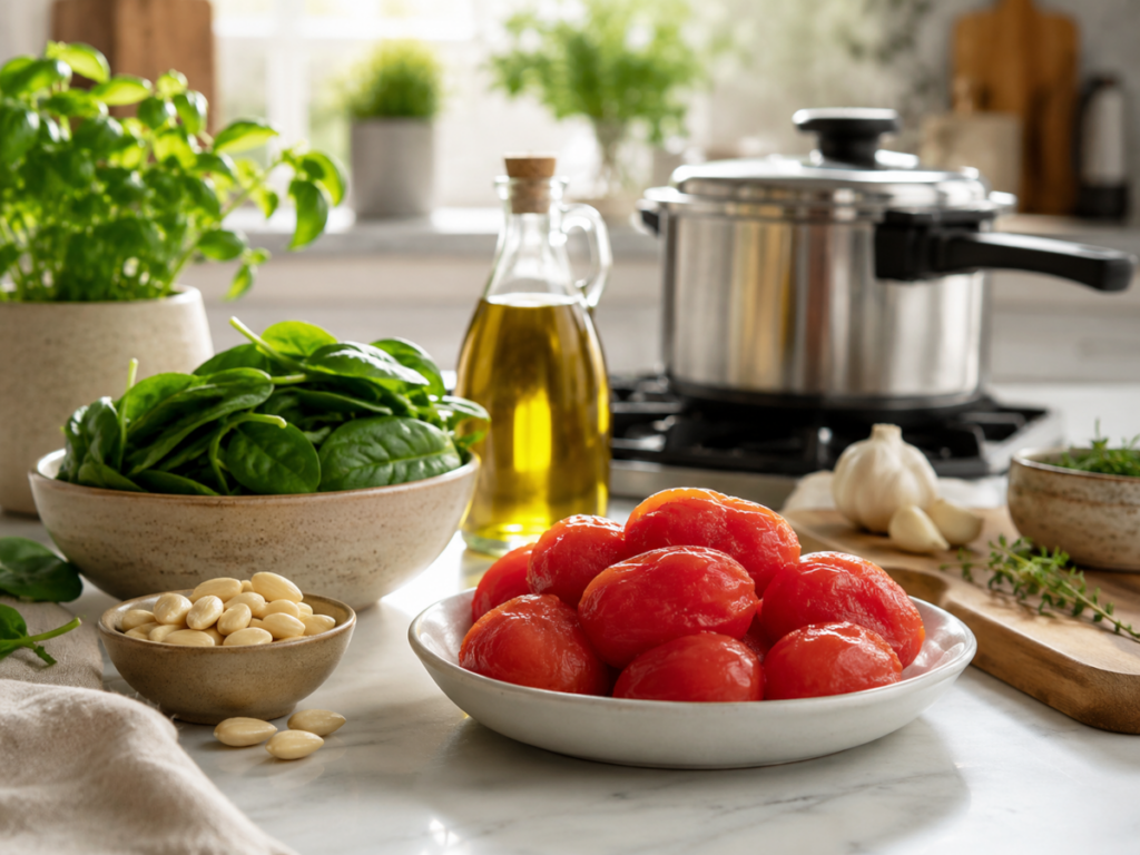 Fresh Ingredients on Kitchen Counter