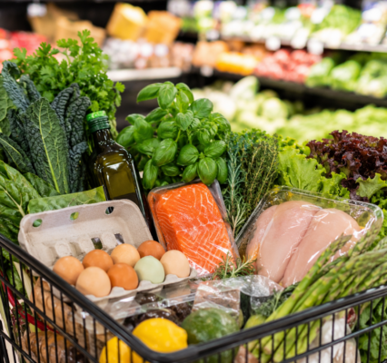 Fresh Produce in Grocery Cart