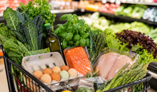 Fresh Produce in Grocery Cart