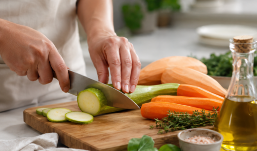 Fresh Veggie Prep in Kitchen