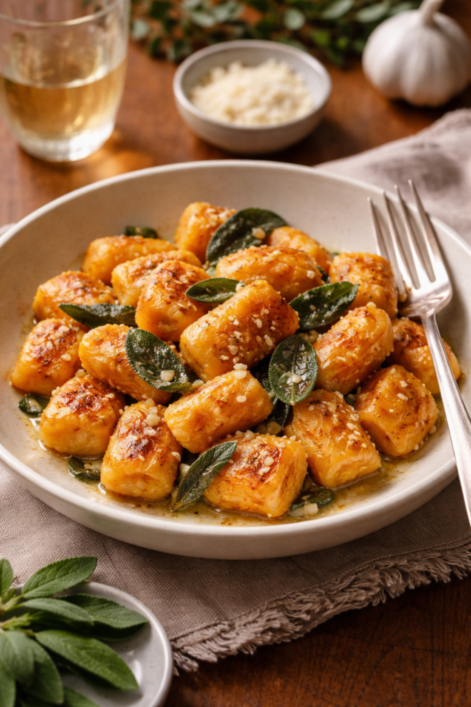 Golden Gnocci with Sage Butter