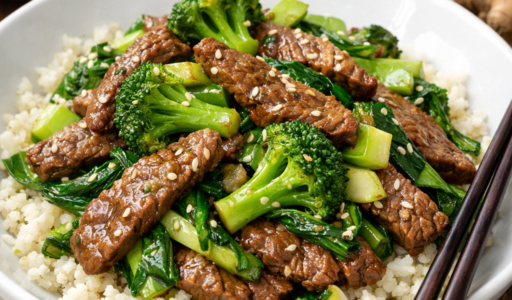Grass-Fed Beef Stir Fry with Cauliflower Rice