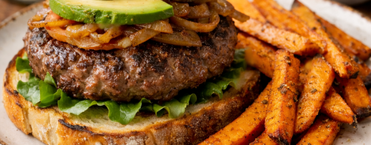 Grass-Fed Beef Burgers, Sourdough Bread, and Sweet Potato Fries: A Low-Lectin Perspective on a Classic Meal