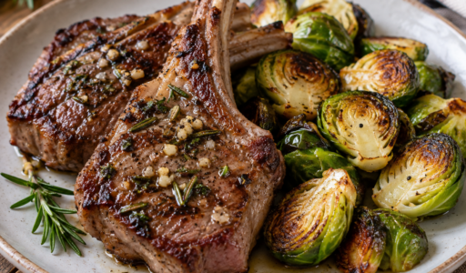 Grass Fed Lambchops with Brussells Sprouts