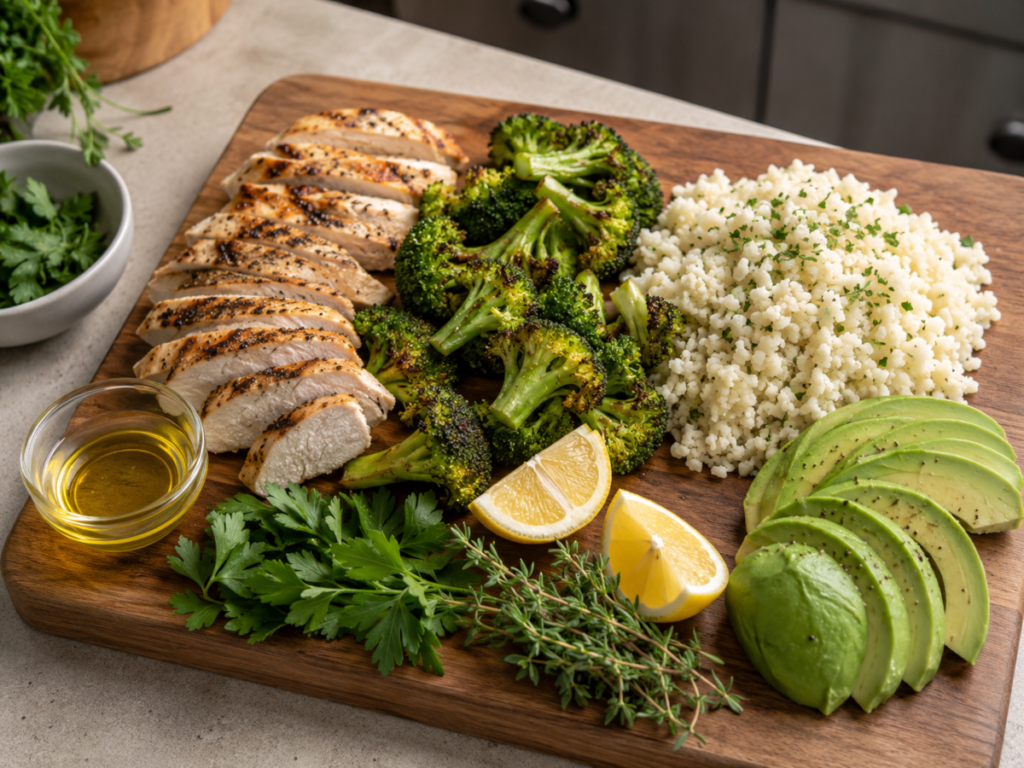 Grilled Chicken Meal Prep Board