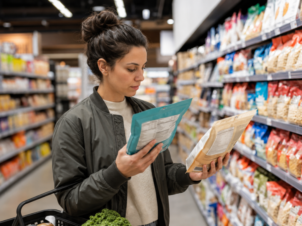 Grocery Shopping Comparing Snack Options
