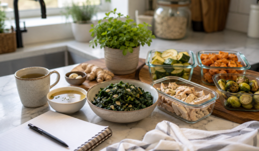 Healthy Meal Prep in a Cozy Kitchen