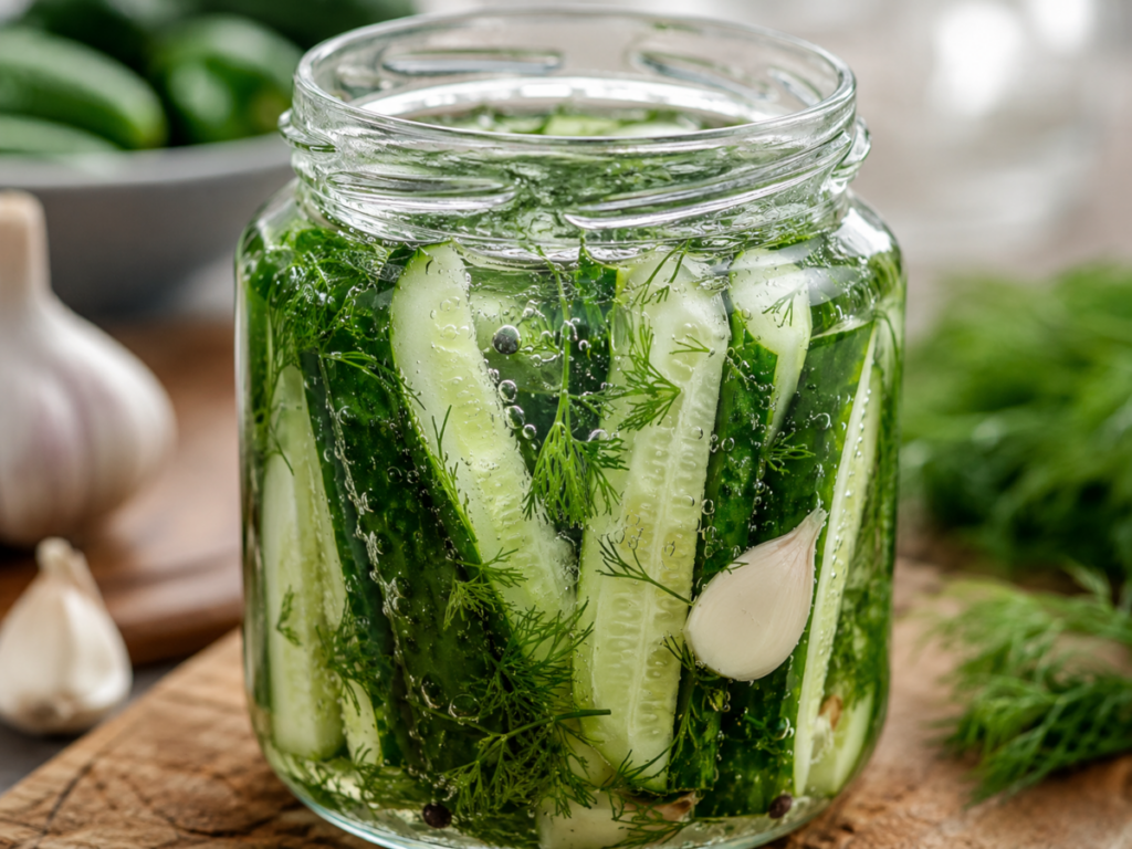 Homemade Pickles in a Jar