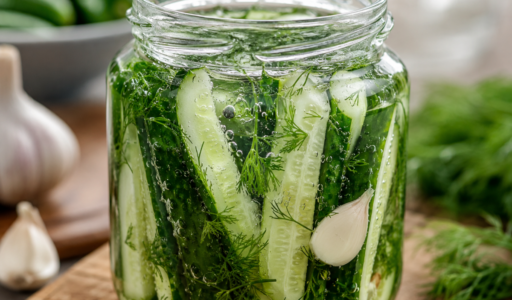 Homemade Pickles in a Jar