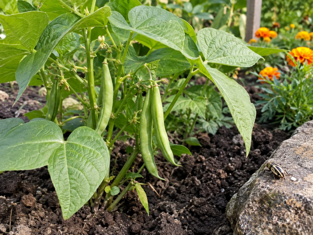 Insects Avoiding Bean Plant