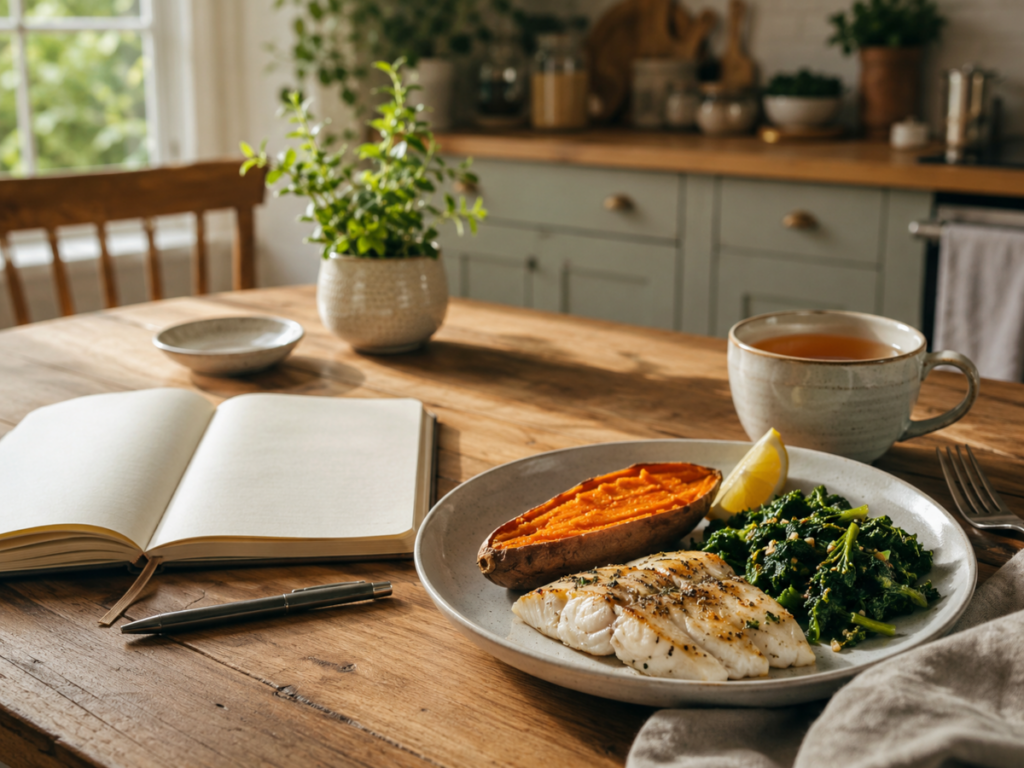 Journal and Cozy Meal with Tea