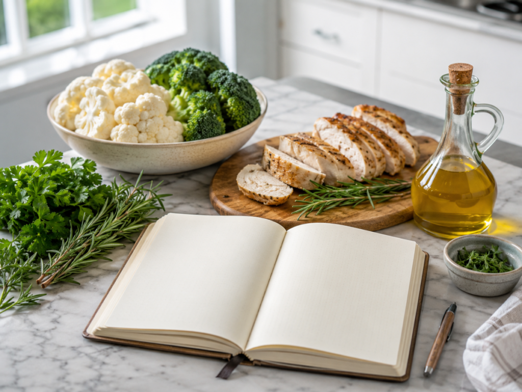 Journaling with Ingredients on Table