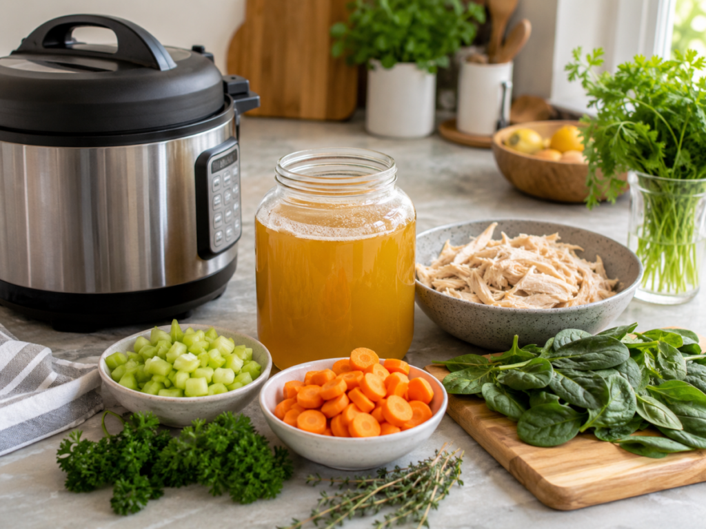 Kitchen Prep for Soup with Pressure Cooker