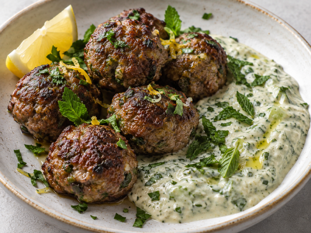 Lamb Meatballs with Mint Tahini