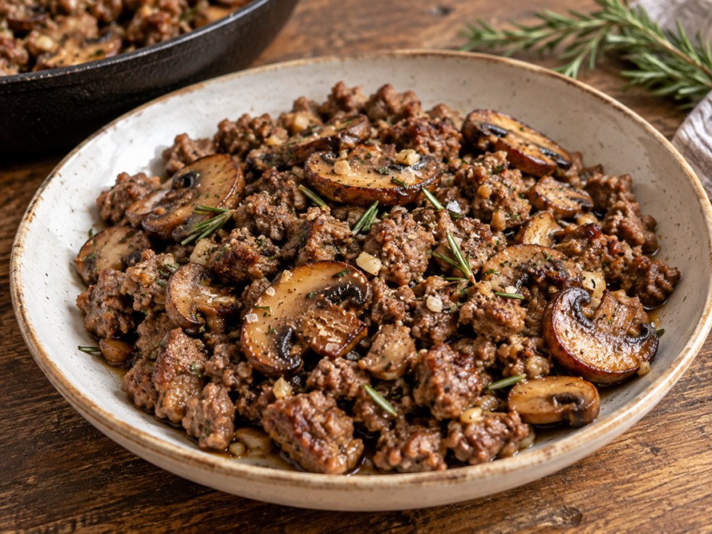Lamb Skillet with Mushrooms