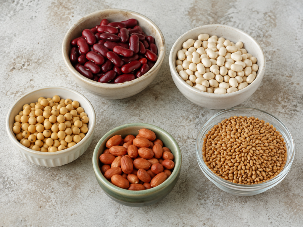 Legumes and Grains in Bowls