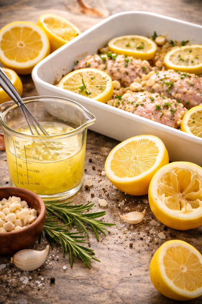 Lemon Garlic Chicken Prep