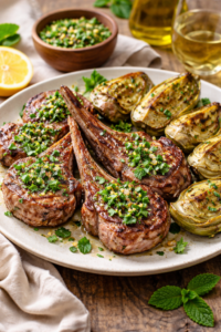 Mediterranean Lamb Chops with Mint Gremolata