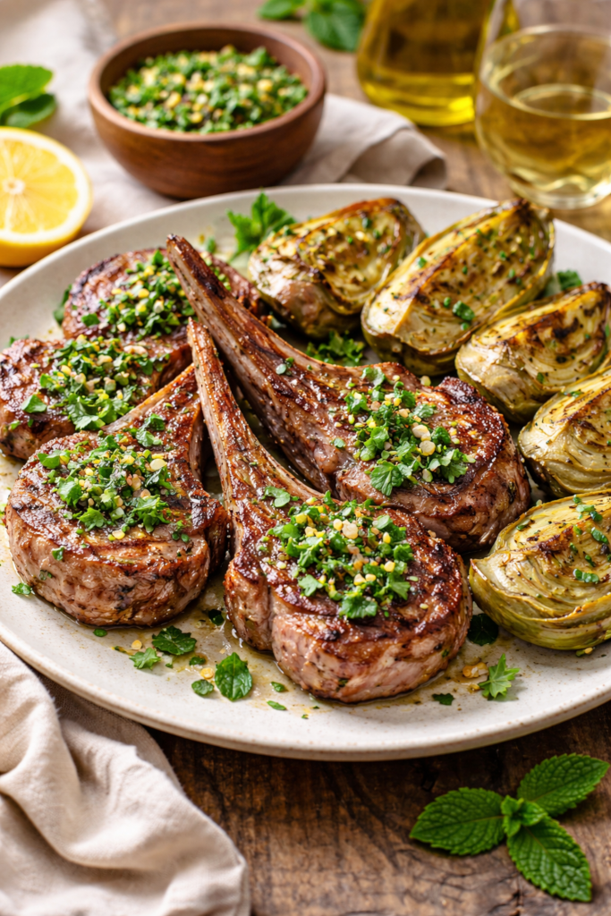 Mediterranean Lamb with Artichokes and Gremolata