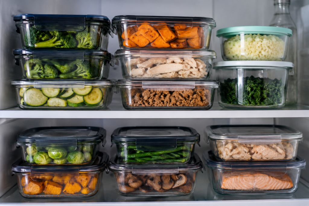 Organized Meal Prep in Fridge