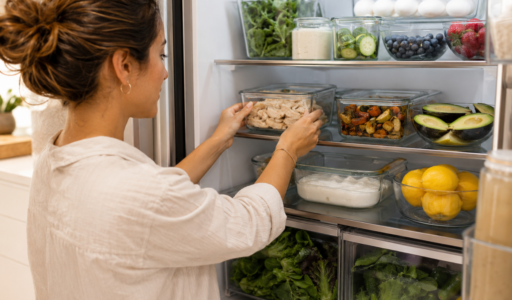Organizing Groceries in Fridge