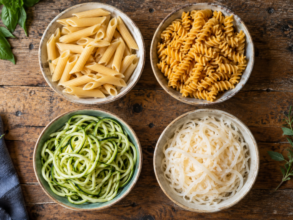 Pasta Comparison in Bowls