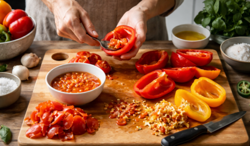 Peeling and Deseeding Tomatoes and Peppers