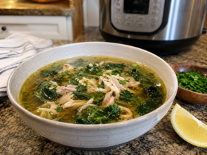 Pressure-Cooked Chicken Bone Broth Soup