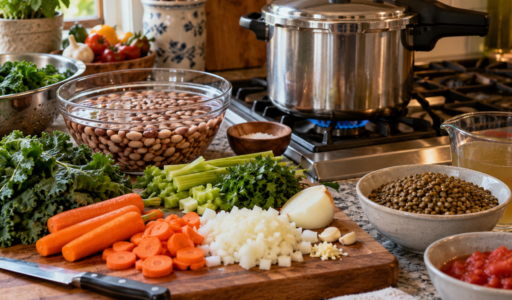 Pressure Cooker with Legumes and Vegetables