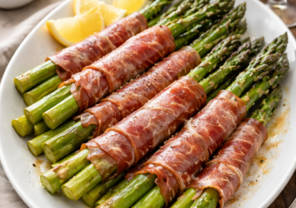Prosciutto wrapped asparagus