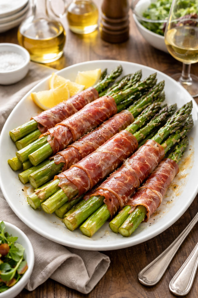 Prosciutto wrapped asparagus