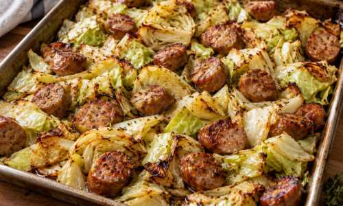 Pork Sausage & Cabbage Sheet Pan