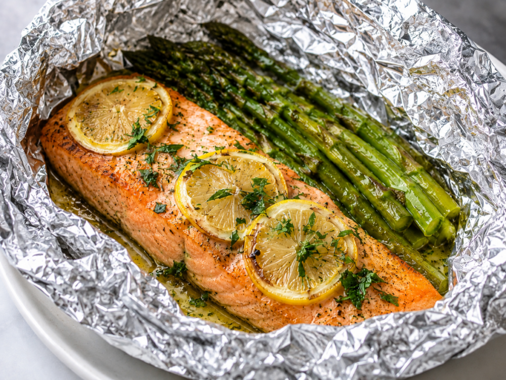 Salmon and Asparagus Foil Packets