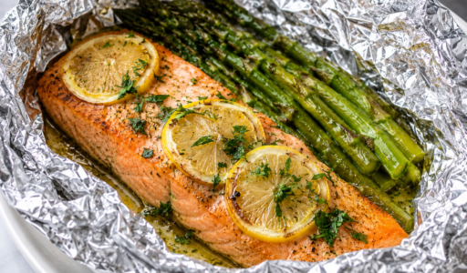 Salmon and Asparagus Foil Packets