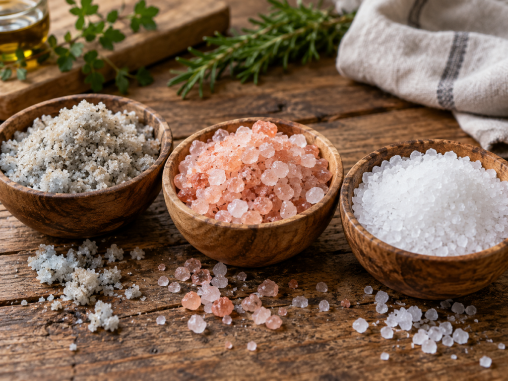 Celtic, Himalayan, and Sea Salt Displayed