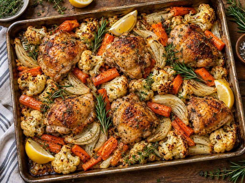 Sheet Pan Meal of Chicken and Vegetables