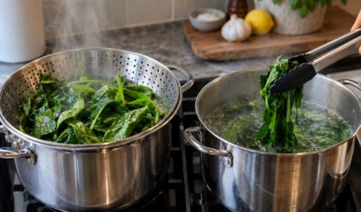 Steaming and Blanching Greens on the Stove